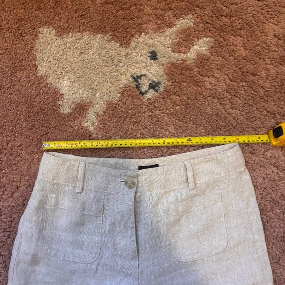 NWT Talbots Women's Sz 8 Wide Crop Patch Pocket Washed Linen Pants 100% Linen - Picture 8 of 11